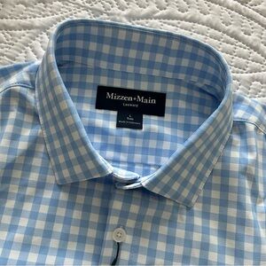 Mizzen+Main Light Blue Gingham Shirt